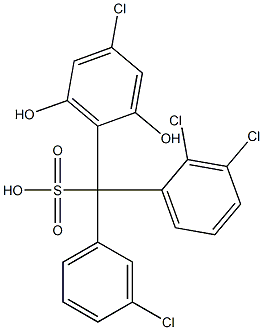 (3-Chlorophenyl)(2,3-dichlorophenyl)(4-chloro-2,6-dihydroxyphenyl)methanesulfonic acid Structure