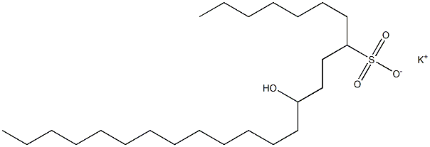 11-Hydroxytetracosane-8-sulfonic acid potassium salt 구조식 이미지