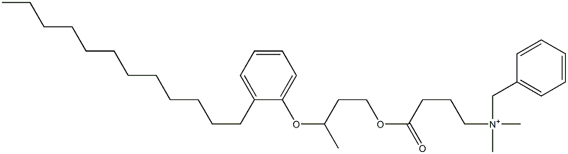 N,N-Dimethyl-N-benzyl-N-[3-[[3-(2-dodecylphenyloxy)butyl]oxycarbonyl]propyl]aminium 구조식 이미지