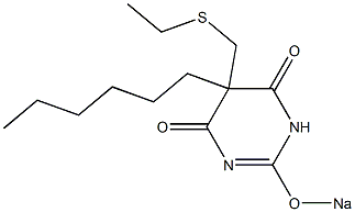 5-(Ethylthiomethyl)-5-hexyl-2-sodiooxy-4,6(1H,5H)-pyrimidinedione Structure