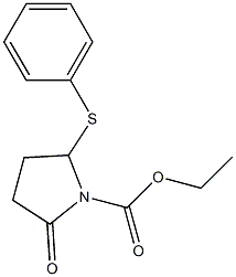 5-Phenylthio-2-oxopyrrolidine-1-carboxylic acid ethyl ester Structure