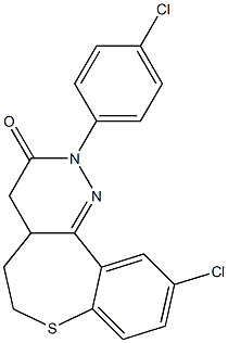 10-Chloro-2-(4-chlorophenyl)-4,4a,5,6-tetrahydro[1]benzothiepino[5,4-c]pyridazin-3(2H)-one Structure