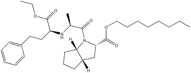 (1S,3S,5S)-2-[N-[(S)-1-(Ethoxycarbonyl)-3-phenylpropyl]-L-alanyl]-2-azabicyclo[3.3.0]octane-3-carboxylic acid octyl ester Structure