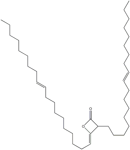 3-(9-Octadecenyl)-4-(10-nonadecen-1-ylidene)oxetan-2-one 구조식 이미지