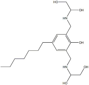 2,6-Bis[[(1,2-dihydroxyethyl)amino]methyl]-4-heptylphenol Structure