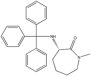 (3S)-1-Methyl-3-tritylamino-1,3,4,5,6,7-hexahydro-2H-azepin-2-one Structure