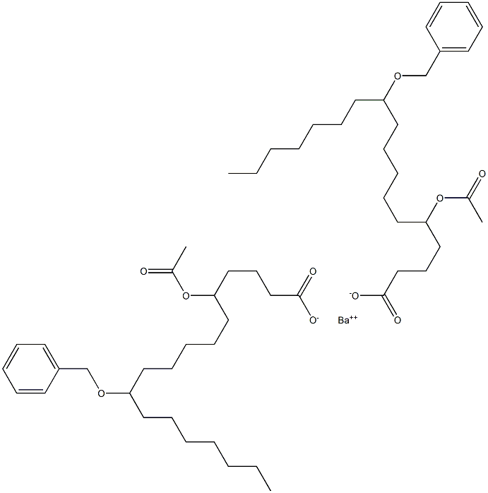 Bis(11-benzyloxy-5-acetyloxystearic acid)barium salt Structure