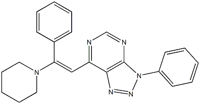 3-Phenyl-7-(2-phenyl-2-piperidinoethenyl)-3H-1,2,3-triazolo[4,5-d]pyrimidine Structure