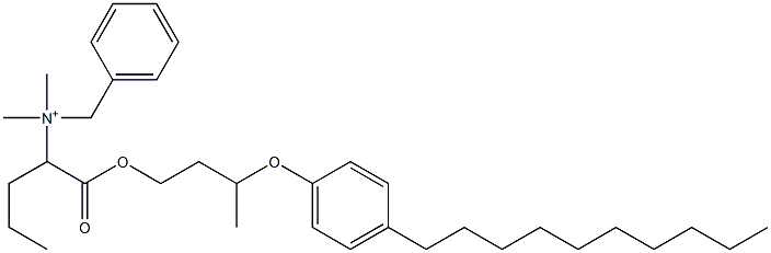 N,N-Dimethyl-N-benzyl-N-[1-[[3-(4-decylphenyloxy)butyl]oxycarbonyl]butyl]aminium 구조식 이미지