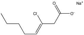 3-Chloro-3-octenoic acid sodium salt Structure