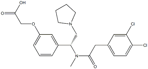 [3-[(R)-1-[[(3,4-Dichlorophenyl)acetyl]methylamino]-2-(1-pyrrolidinyl)ethyl]phenoxy]acetic acid 구조식 이미지