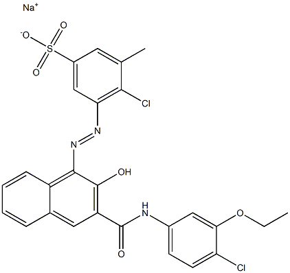 4-Chloro-3-methyl-5-[[3-[[(4-chloro-3-ethoxyphenyl)amino]carbonyl]-2-hydroxy-1-naphtyl]azo]benzenesulfonic acid sodium salt Structure