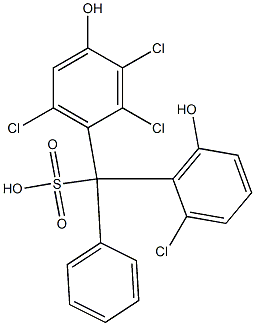 (2-Chloro-6-hydroxyphenyl)(2,3,6-trichloro-4-hydroxyphenyl)phenylmethanesulfonic acid 구조식 이미지