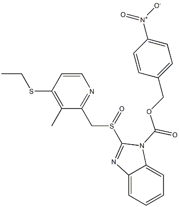 2-[[(4-Ethylthio-3-methyl-2-pyridinyl)methyl]sulfinyl]-1H-benzimidazole-1-carboxylic acid 4-nitrobenzyl ester 구조식 이미지