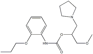 1-[2-(Methoxymethyl)-2-[[(2-propoxyphenyl)carbamoyl]oxy]ethyl]pyrrolidine 구조식 이미지