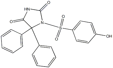 5,5-Diphenyl-1-[(4-hydroxyphenyl)sulfonyl]hydantoin 구조식 이미지
