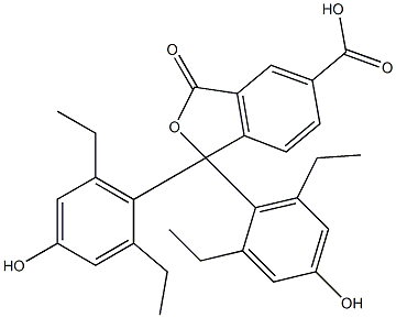 1,1-Bis(2,6-diethyl-4-hydroxyphenyl)-1,3-dihydro-3-oxoisobenzofuran-5-carboxylic acid Structure