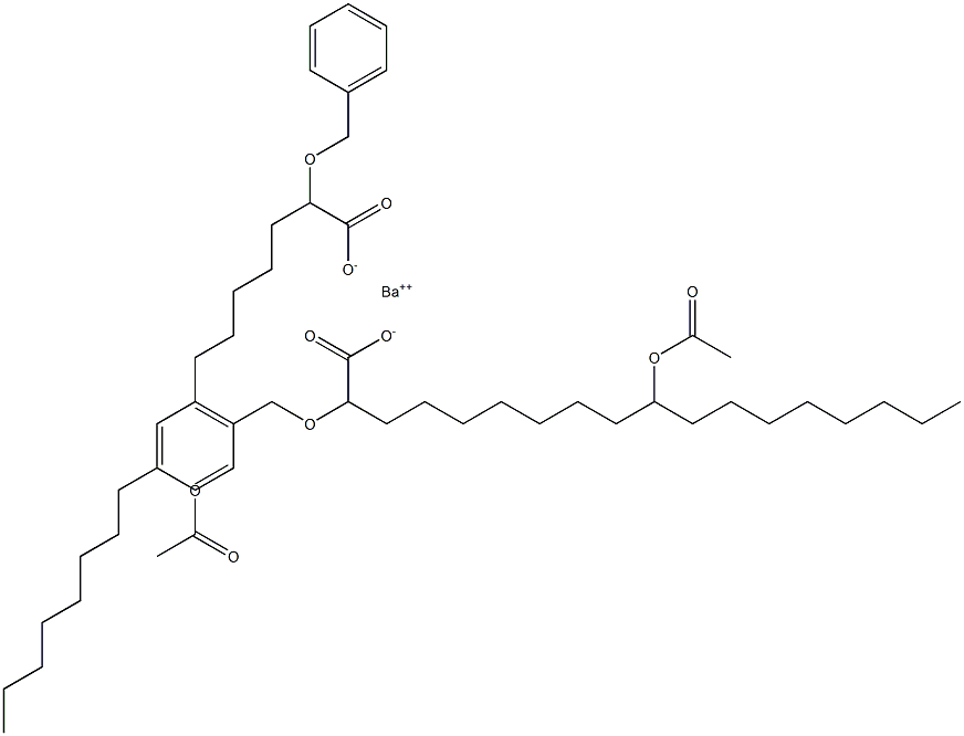 Bis(2-benzyloxy-10-acetyloxystearic acid)barium salt Structure
