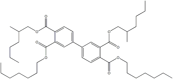 1,1'-Biphenyl-3,3',4,4'-tetracarboxylic acid 3,4'-diheptyl 3',4-di(2-methylhexyl) ester Structure