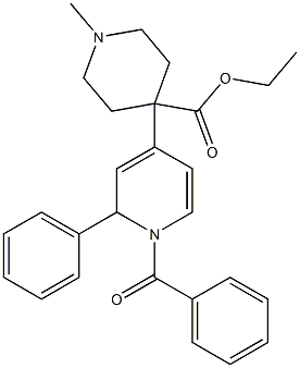 1-Methyl-4-[(1,2-dihydro-1-benzoyl-2-phenylpyridin)-4-yl]piperidine-4-carboxylic acid ethyl ester 구조식 이미지