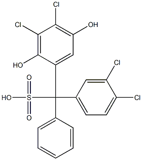 (3,4-Dichlorophenyl)(3,4-dichloro-2,5-dihydroxyphenyl)phenylmethanesulfonic acid 구조식 이미지