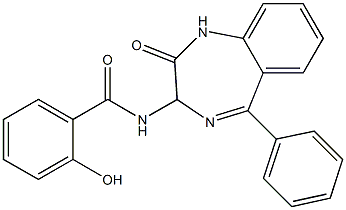 N-[(2,3-Dihydro-2-oxo-5-phenyl-1H-1,4-benzodiazepin)-3-yl]-2-hydroxybenzamide Structure