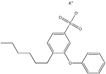 4-Hexyl-3-phenoxybenzenesulfonic acid potassium salt Structure