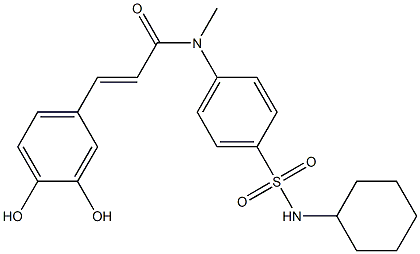 3,4-Dihydroxy-N-[4-[cyclohexylsulfamoyl]phenyl]-N-methyl-trans-cinnamamide 구조식 이미지