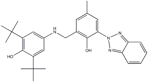 2-[2-Hydroxy-5-methyl-3-[(3,5-di-tert-butyl-4-hydroxyanilino)methyl]phenyl]-2H-benzotriazole 구조식 이미지