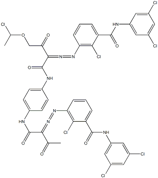 3,3'-[2-[(1-Chloroethyl)oxy]-1,4-phenylenebis[iminocarbonyl(acetylmethylene)azo]]bis[N-(3,5-dichlorophenyl)-2-chlorobenzamide] Structure