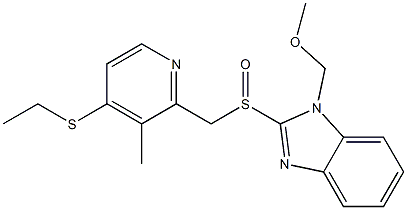 1-Methoxymethyl-2-[(4-ethylthio-3-methyl-2-pyridinyl)methylsulfinyl]-1H-benzimidazole Structure