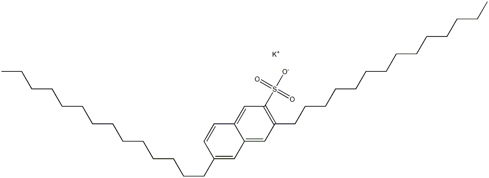 3,6-Ditetradecyl-2-naphthalenesulfonic acid potassium salt Structure