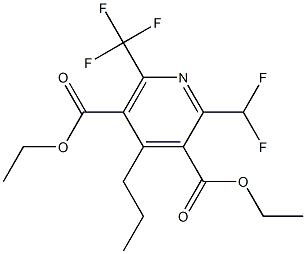 2-Difluoromethyl-6-(trifluoromethyl)-4-propylpyridine-3,5-dicarboxylic acid diethyl ester Structure