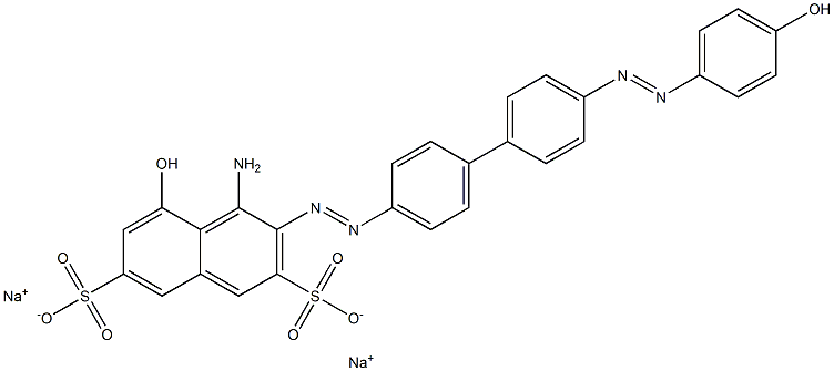 4-Amino-5-hydroxy-3-[[4'-[(4-hydroxyphenyl)azo]-1,1'-biphenyl-4-yl]azo]naphthalene-2,7-disulfonic acid disodium salt 구조식 이미지