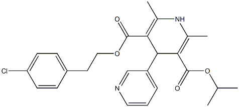 1,4-Dihydro-2,6-dimethyl-4-(3-pyridyl)pyridine-3,5-dicarboxylic acid 3-isopropyl 5-(4-chlorophenethyl) ester 구조식 이미지
