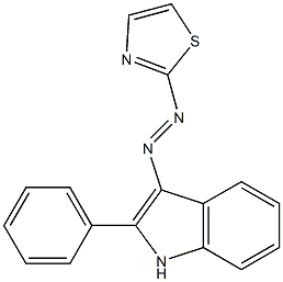 2-Phenyl-3-(2-thiazolylazo)-1H-indole 구조식 이미지