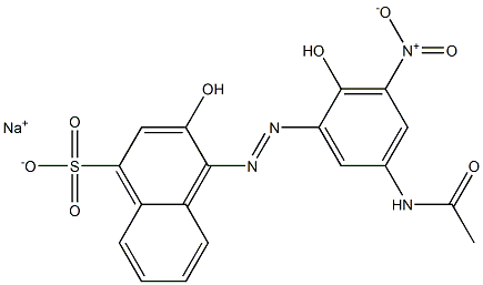 4-[(5-Acetylamino-2-hydroxy-3-nitrophenyl)azo]-3-hydroxynaphthalene-1-sulfonic acid sodium salt Structure