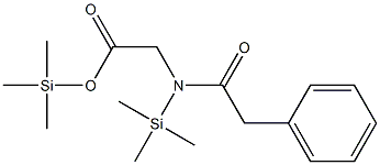 N-Trimethylsilyl-N-phenylacetylglycine trimethylsilyl ester Structure