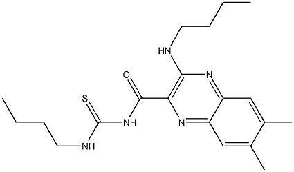 6,7-Dimethyl-3-(butylamino)-N-(N-butylthiocarbamoyl)quinoxaline-2-carboxamide 구조식 이미지