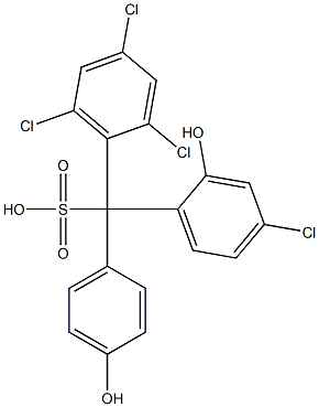 (4-Chloro-2-hydroxyphenyl)(2,4,6-trichlorophenyl)(4-hydroxyphenyl)methanesulfonic acid Structure