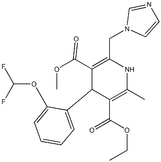 6-(1H-Imidazol-1-ylmethyl)-4-(2-(difluoromethoxy)phenyl)-2-methyl-1,4-dihydropyridine-3,5-dicarboxylic acid 3-ethyl 5-methyl ester Structure
