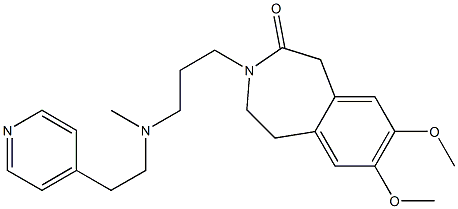 2,3-Dihydro-7,8-dimethoxy-3-[3-[N-[2-(4-pyridinyl)ethyl]-N-methylamino]propyl]-1H-3-benzazepin-4(5H)-one 구조식 이미지