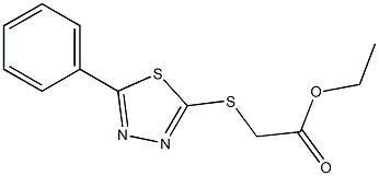[(5-Phenyl-1,3,4-thiadiazol-2-yl)thio]acetic acid ethyl ester 구조식 이미지
