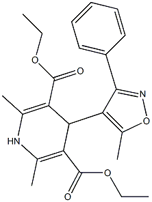 1,4-Dihydro-2,6-dimethyl-4-(5-methyl-3-phenyl-4-isoxazolyl)pyridine-3,5-dicarboxylic acid diethyl ester Structure