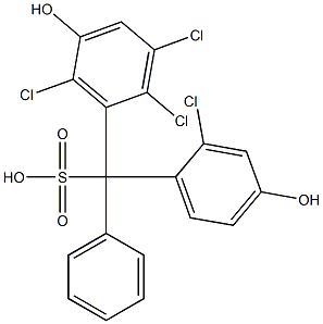 (2-Chloro-4-hydroxyphenyl)(2,3,6-trichloro-5-hydroxyphenyl)phenylmethanesulfonic acid 구조식 이미지