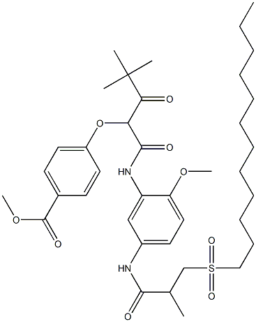 4-[1-[[5-[[3-(Dodecylsulfonyl)-2-methyl-1-oxopropyl]amino]-2-methoxyphenyl]carbamoyl]-2-oxo-3,3-dimethylbutoxy]benzoic acid methyl ester 구조식 이미지