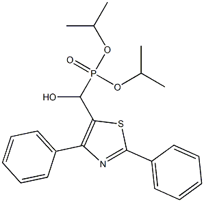 (2,4-Diphenylthiazol-5-yl)hydroxymethylphosphonic acid diisopropyl ester 구조식 이미지