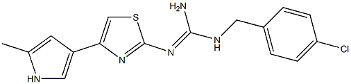 N-[Amino(4-chlorobenzylamino)methylene]-4-(2-methyl-1H-pyrrole-4-yl)thiazole-2-amine Structure