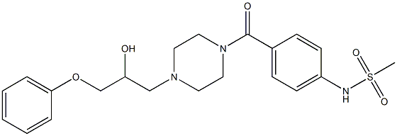 1-[4-(Methylsulfonylamino)benzoyl]-4-[2-hydroxy-3-phenoxypropyl]piperazine Structure