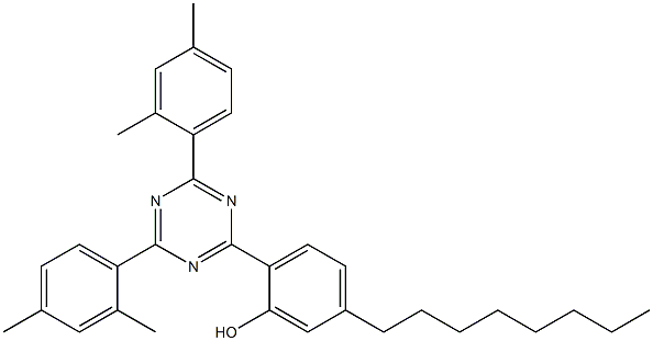2-[4,6-Bis(2,4-dimethylphenyl)-1,3,5-triazin-2-yl]-5-octylphenol Structure